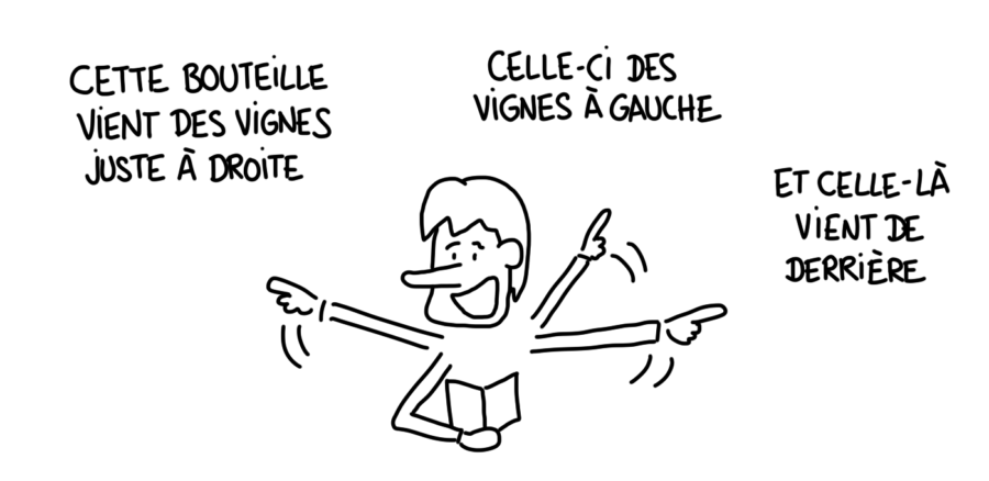 Dessin : restaurant dans la vallée du Lot, vins de Cahors AOC