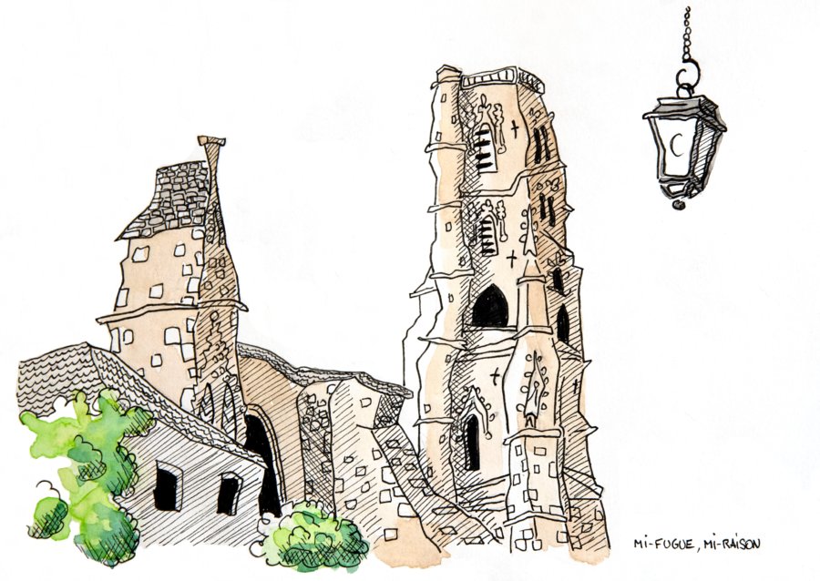 Dessin : la cathédrale de Lectoure