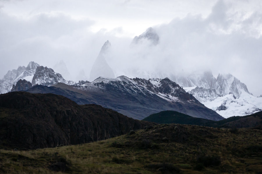 Fitz Roy caché dans les nuages, El Chaltén