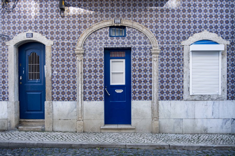 Azulejos dans le quartier de Mouraria à Lisbonne