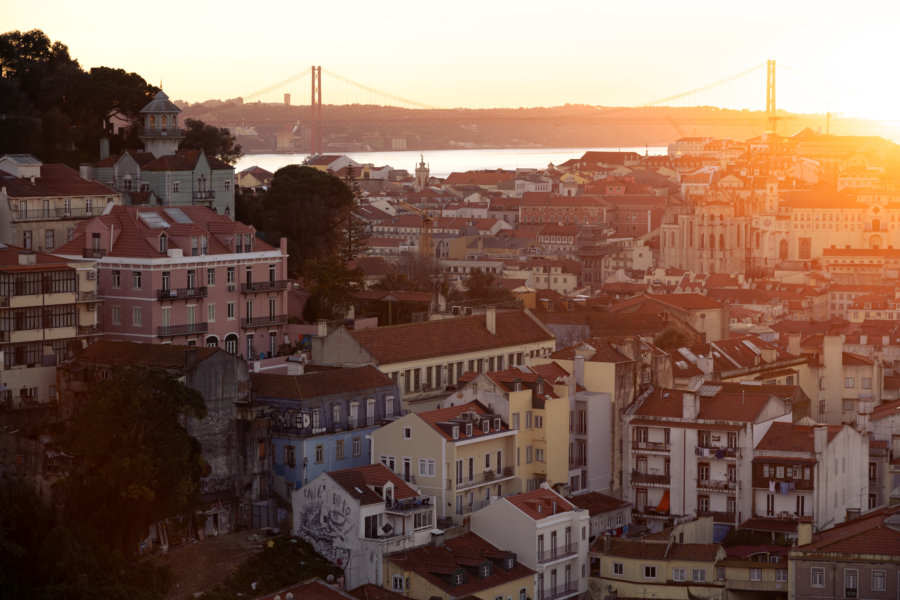 Coucher de soleil sur Lisbonne depuis Graça