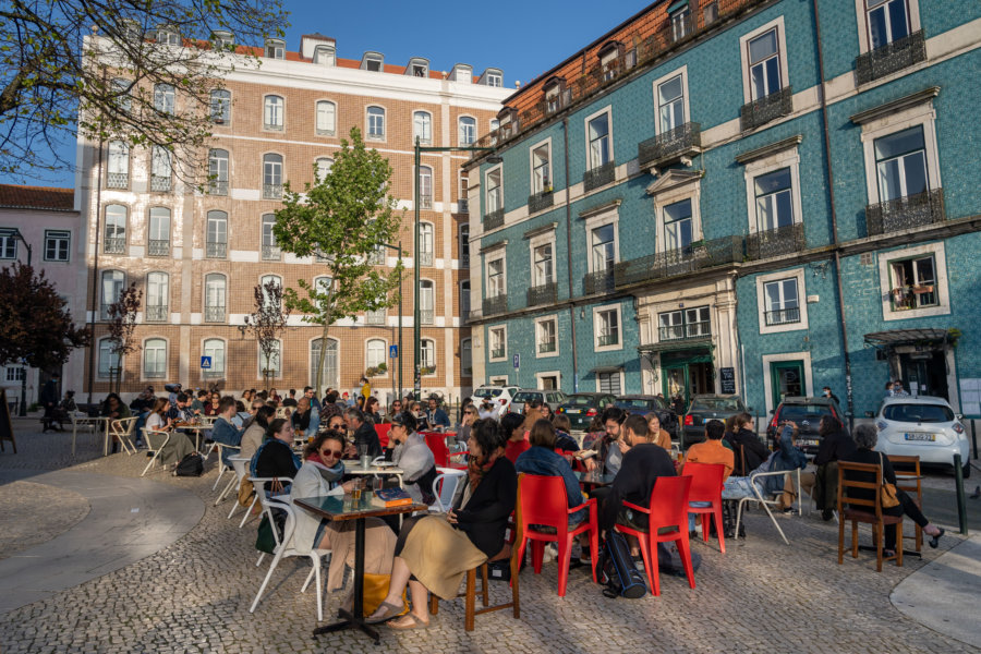 Terrasses de bars à Graça, Lisbonne