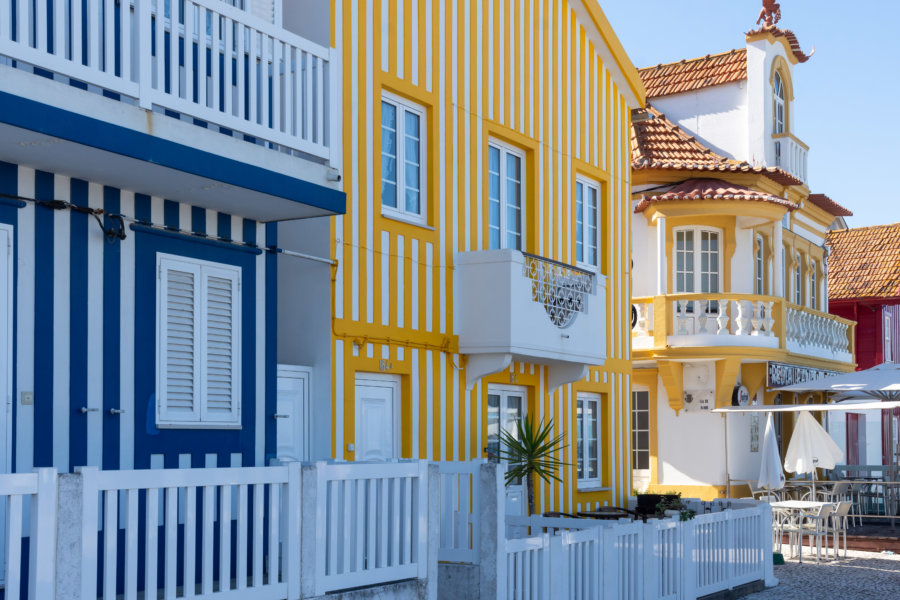 Maisons de Costa Nova près d'Aveiro au Portugal