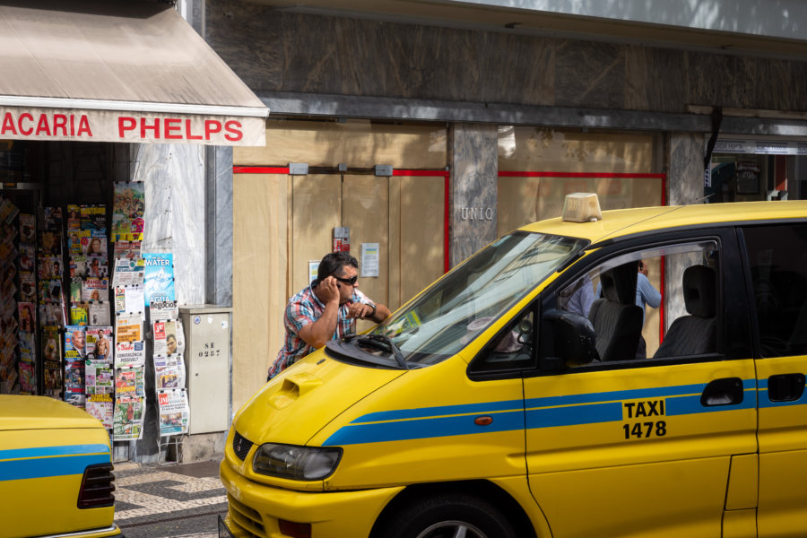 Taxi dans la ville de Funchal à Madère