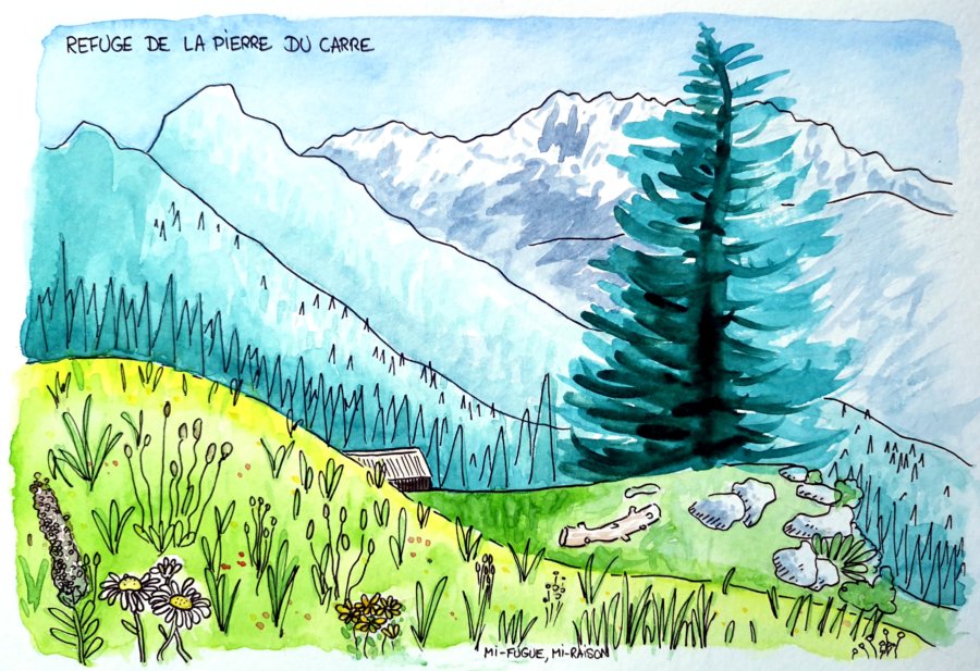 Aquarelle belledonne Alpes