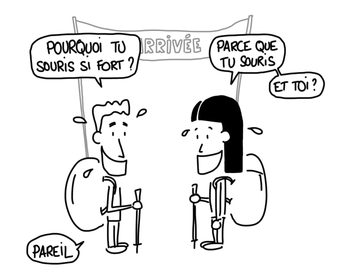 Dessin : Mi-fugue, mi-raison en randonnée