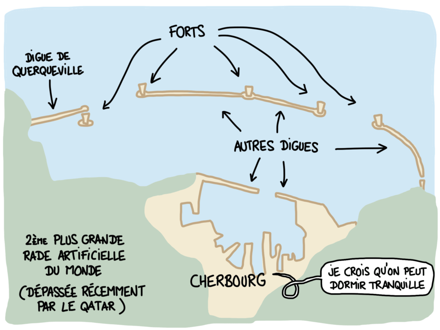 Carte rade de Cherbourg