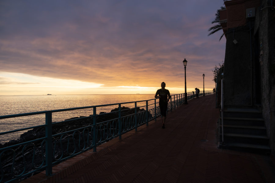 Coucher de soleil à Nervi, Genova