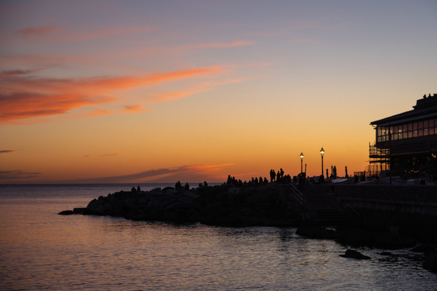 Plage de Boccadasse au coucher du soleil