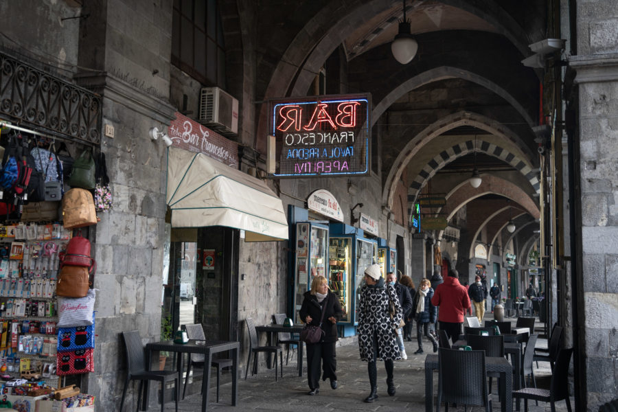 Quartier sottoripa à Gênes en Italie