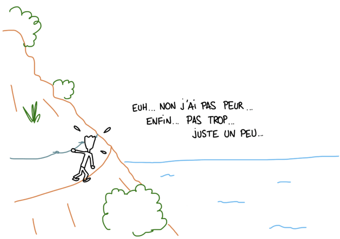 Dessin : via ferrata dans le parc naturel de Portofino