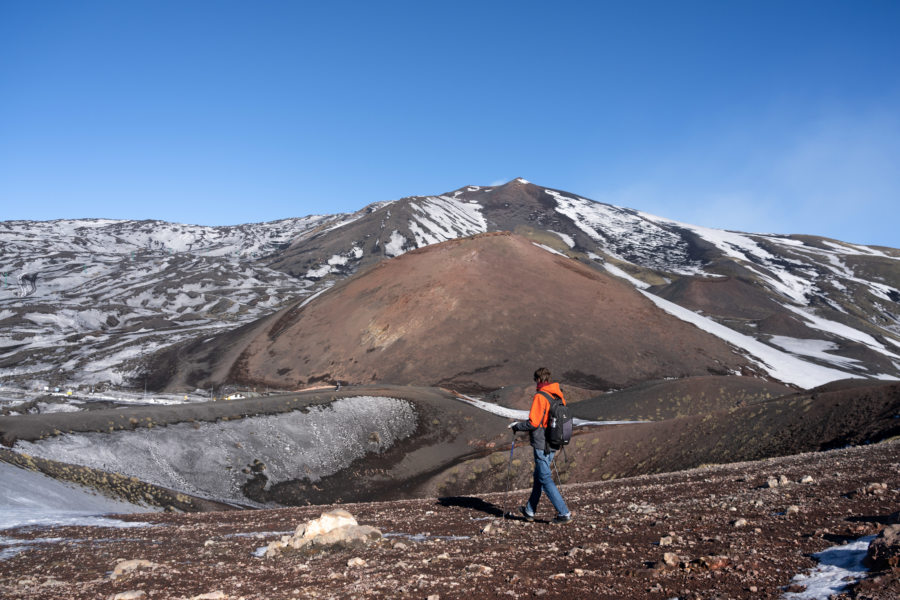 Cratère silvestri inférieur : randonnée sur l'Etna l'hiver