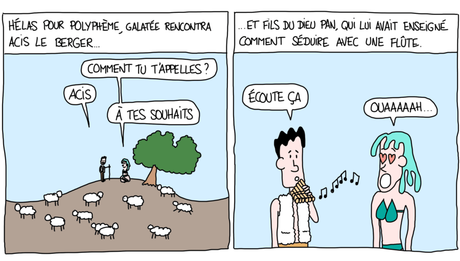 BD à propos d'Aci, Galatée et Polyphème