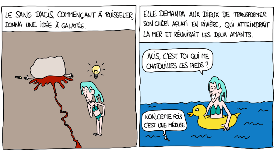 Bande dessinée mythologie fleuve Acis Sicile