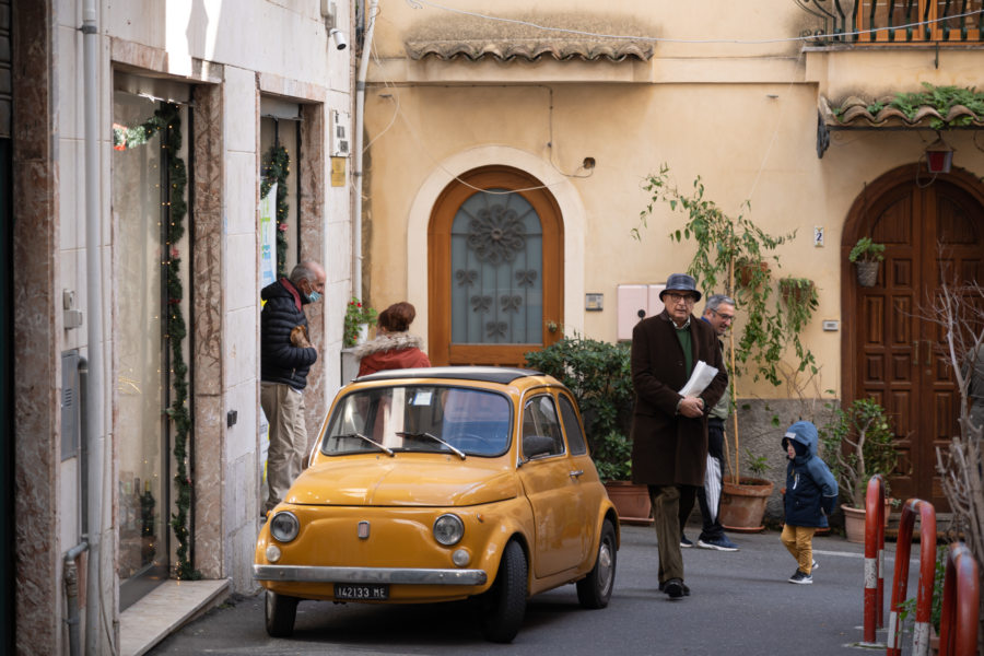 Rue de Taormina l'hiver