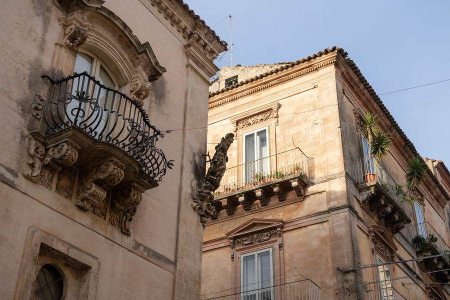 Architecture de la ville haute de Raguse en Sicile