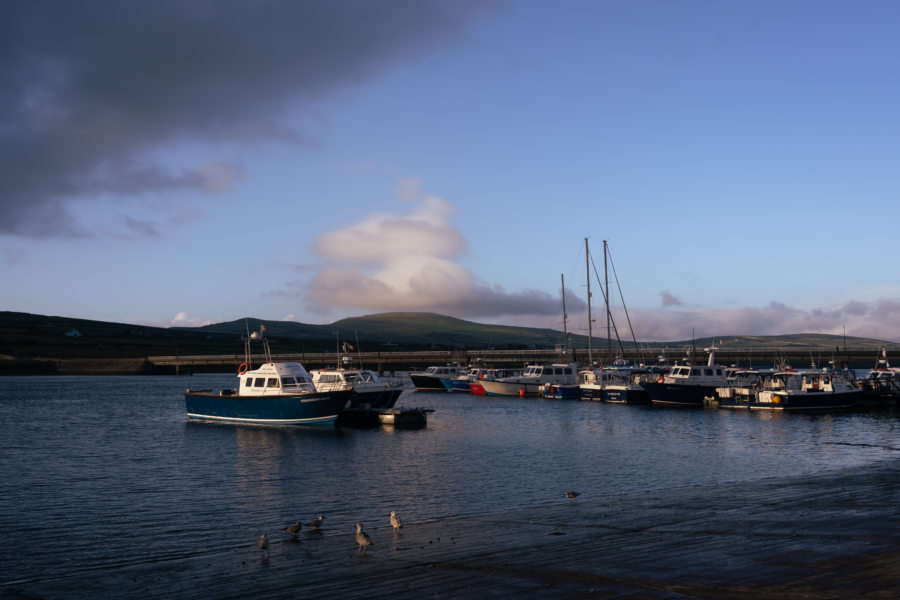 Village de Portmagee au coucher du soleil