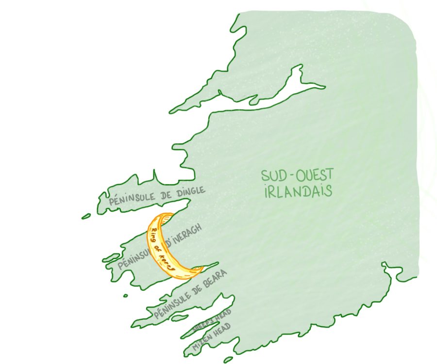 Carte Irlande Sud Ouest Ring of Kerry