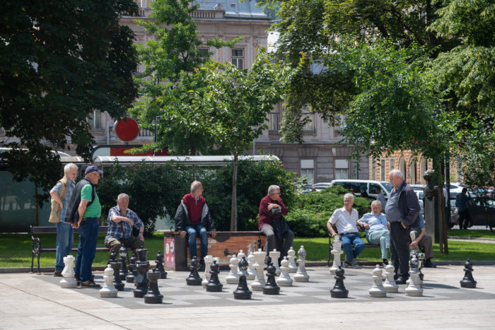 Joueurs d'échecs à Sarajevo, Bosnie-Herzégovine
