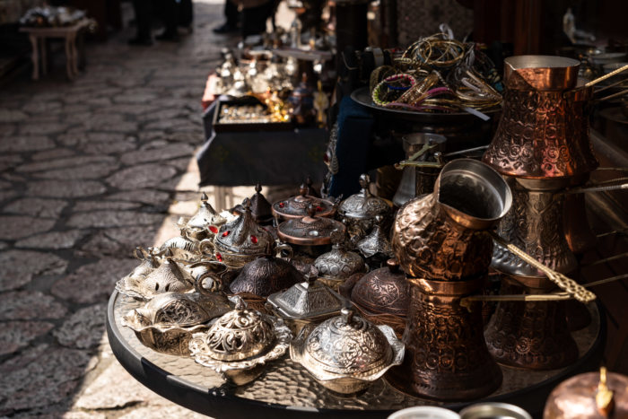 Argenterie dans le quartier turc de Sarajevo