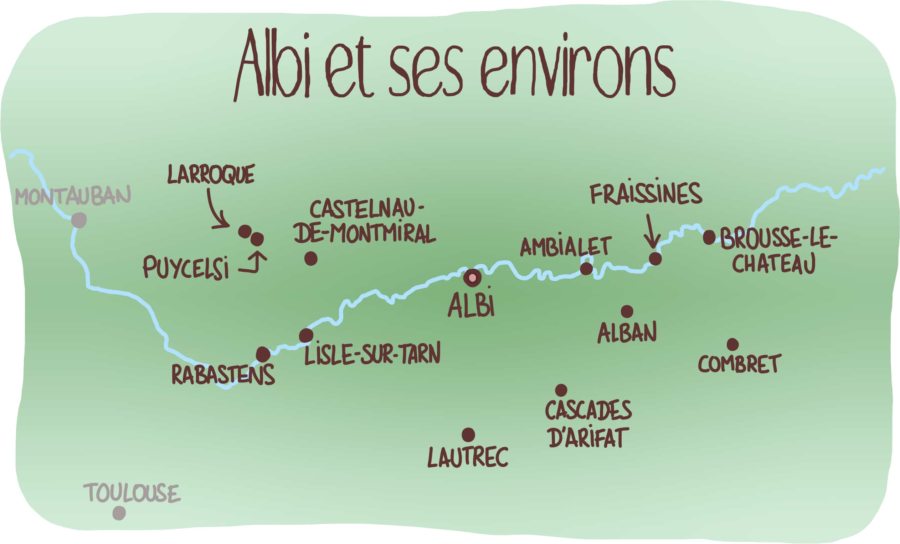 Carte d'Albi et ses environs