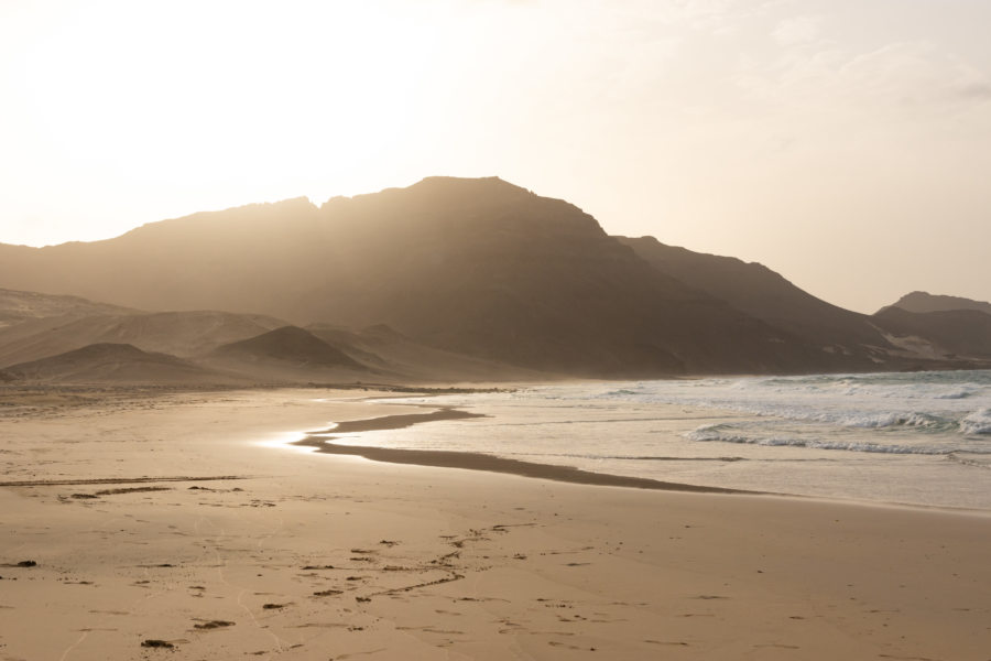 Plage de Salamansa sous les lumières du soir