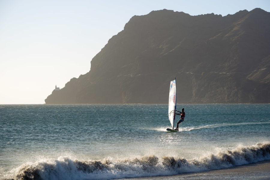 Planche à voile à Sao Pedro, Cap Vert