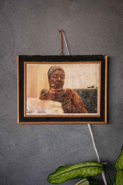 Cesaria Evora sur le mur d'un restaurant à Santo Antao