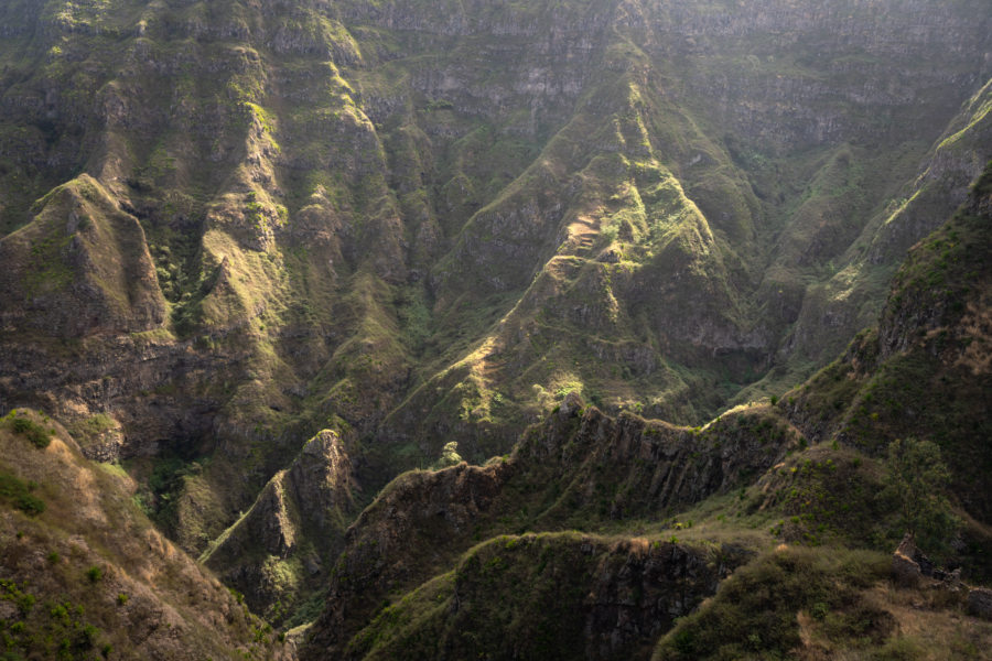 Montagnes de Santo Antao, paysage vers Corda