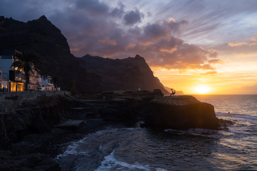 Coucher de soleil à Ponta do Sol sur l'île de Santo Antao