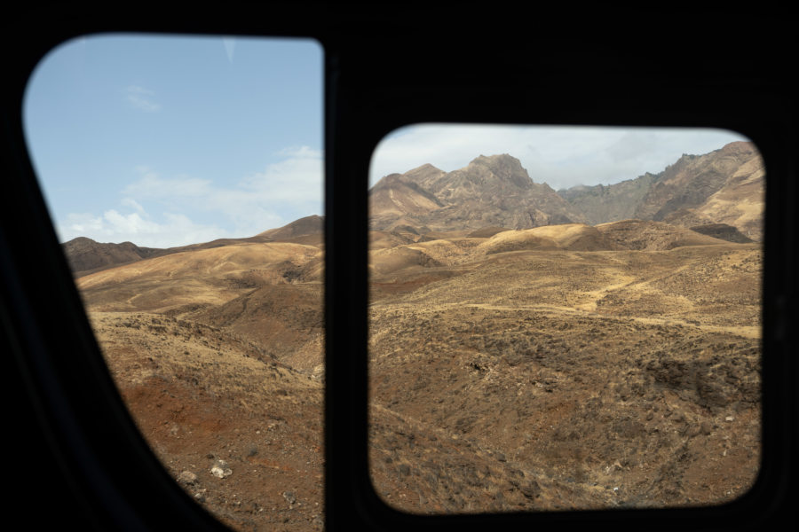 Paysages du sud de l'île de Santo Antao depuis un aluguer