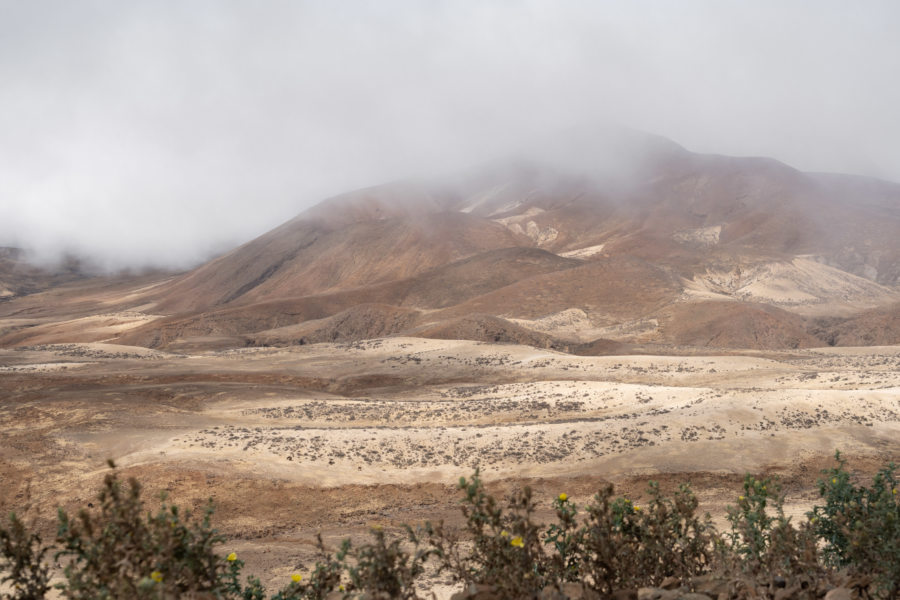 Paysage de montagne sur la route vers Tarrafal à Santo Antao au Cap-Vert