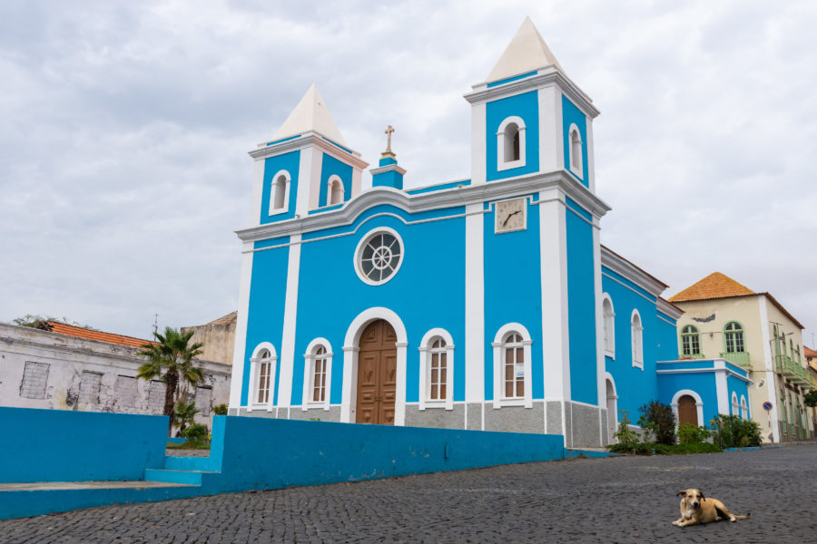 Eglise bleue à Sao Filipe, île de Fogo