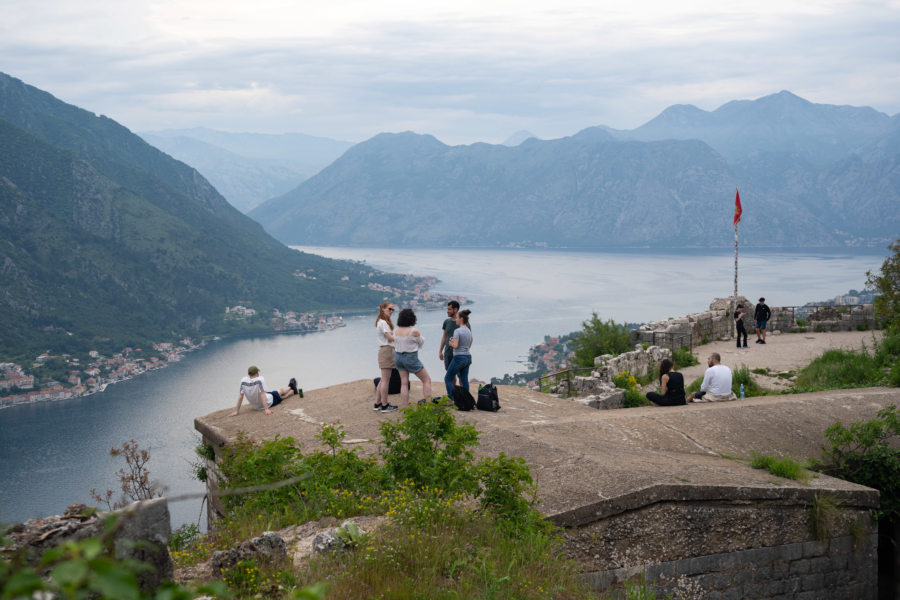 Sommet de la forteresse de Kotor, vue sur les bouches de Kotor