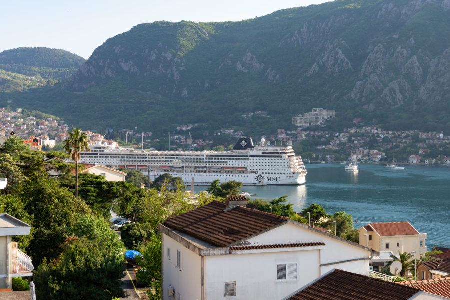 Paquebot de croisière dans les bouches de Kotor