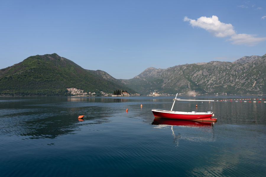 Vue sur les îles de Perast, baie de Kotor