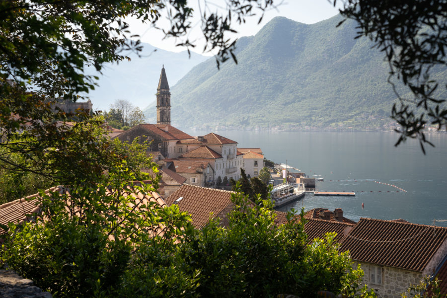 Vue sur le village de Perast, bouches de Kotor