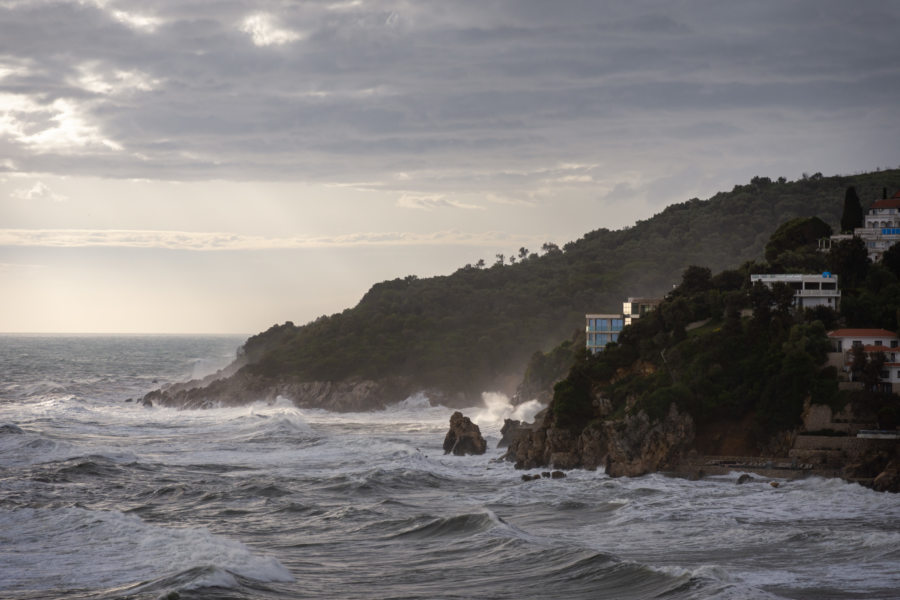 Tempête à Ulcinj au Monténégro