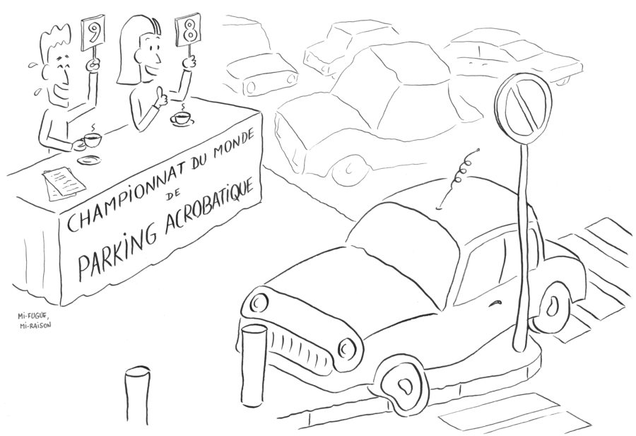 Dessin du jury du championnat du monde de parking acrobatique