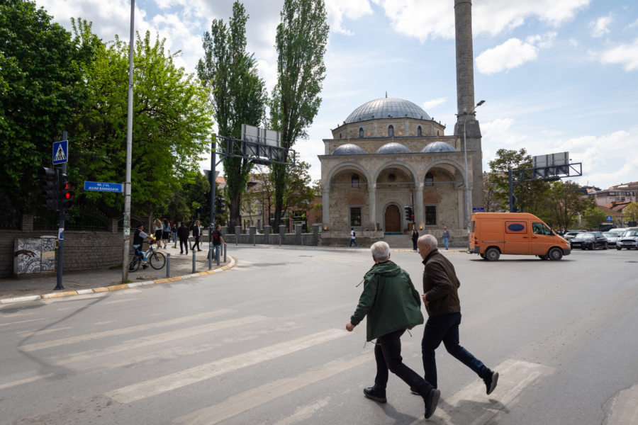 Mosquée dans la ville de Pristina au Kosovo