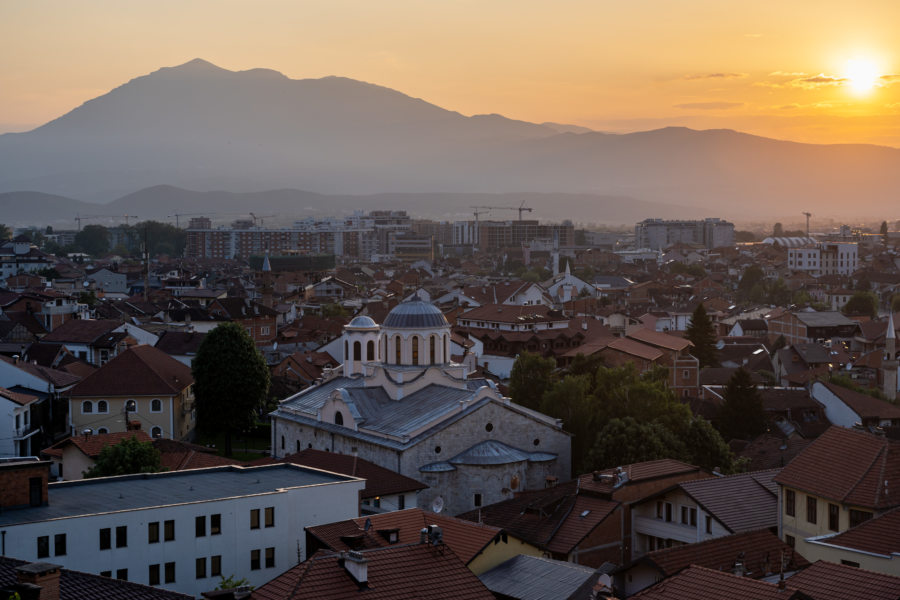 Vue sur Prizren au coucher du soleil
