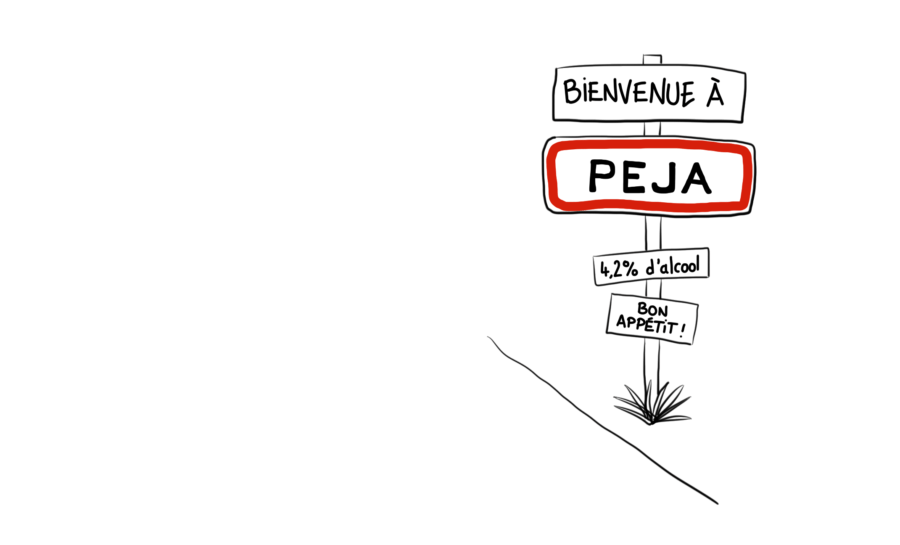 Dessin : bienvenue à Peja, 4,2% d'alcool