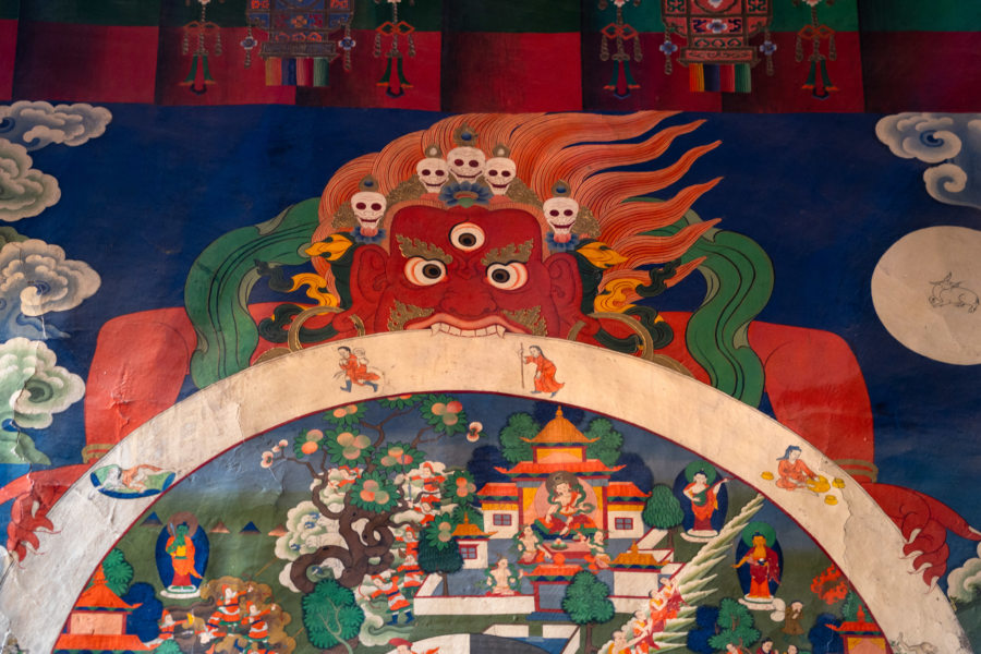 Peinture bouddhiste au temple de Lamayuru