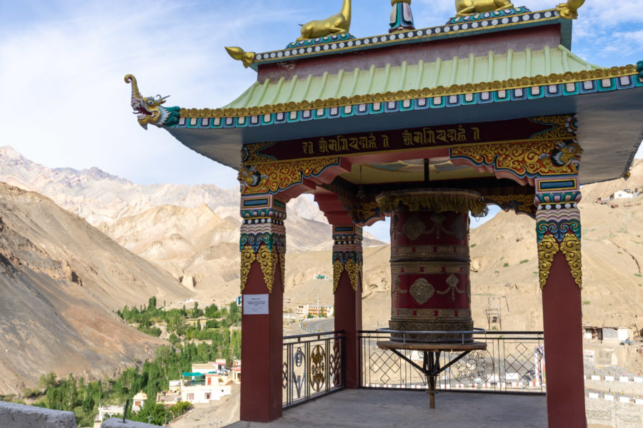 Rouleau de prière dans la ville de Lamayuru, Ladakh
