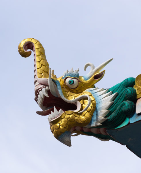 Sculpture de dragon à Lamayuru au Ladakh