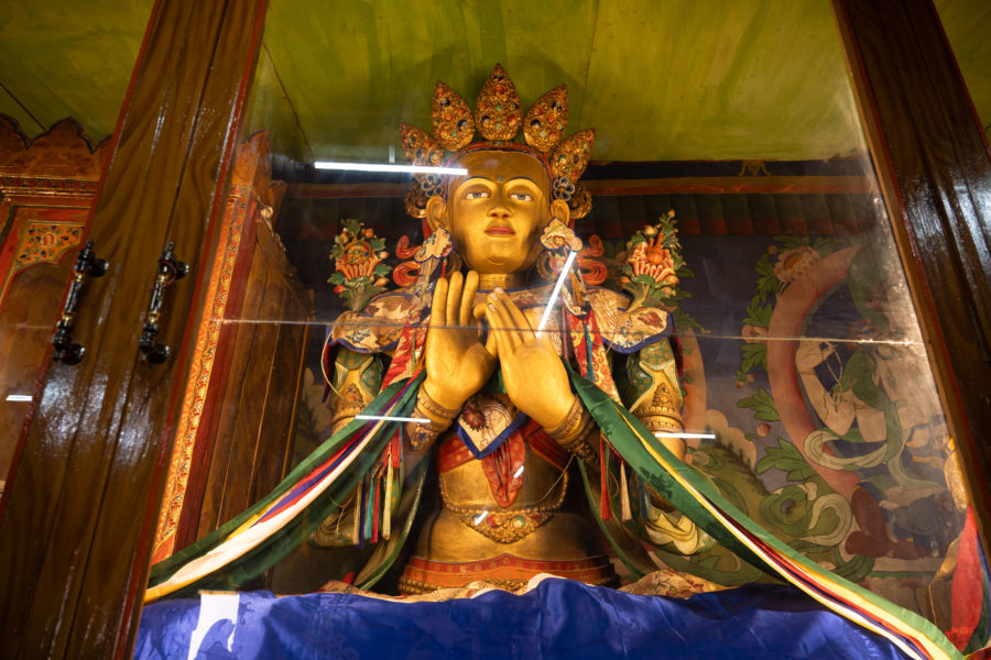 Statue bouddhiste dans le monastère de Likir