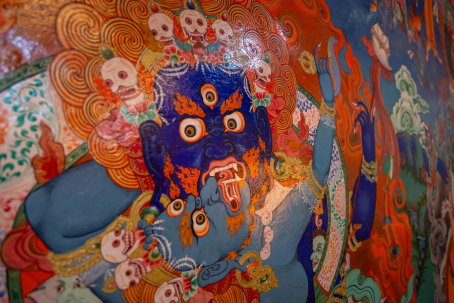 Fresque bouddhiste, temple de Chemrey