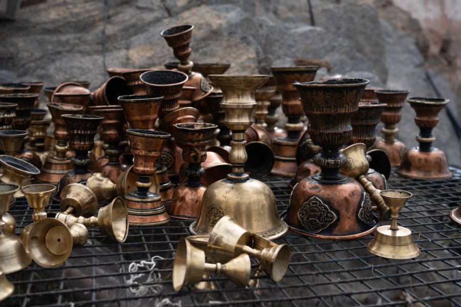 Lampes à beurre au monastère de Spituk