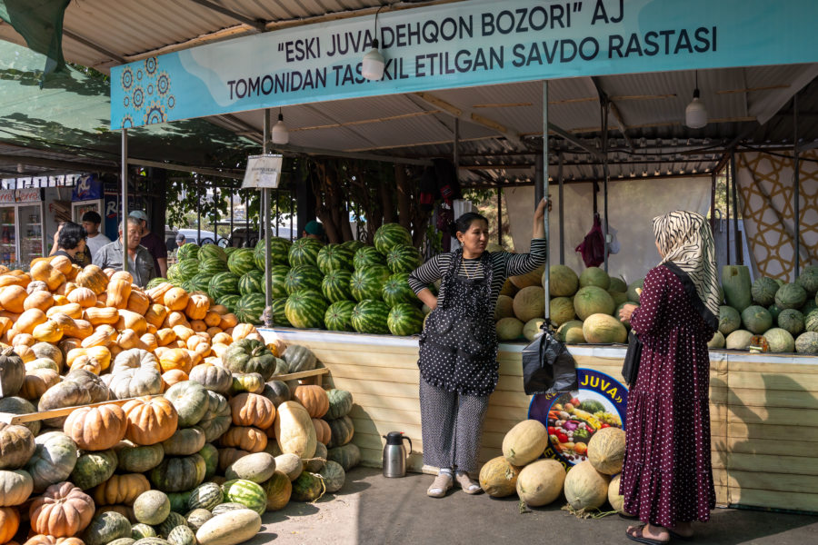 Bazar de Chorsu : pastèques, melons et courges