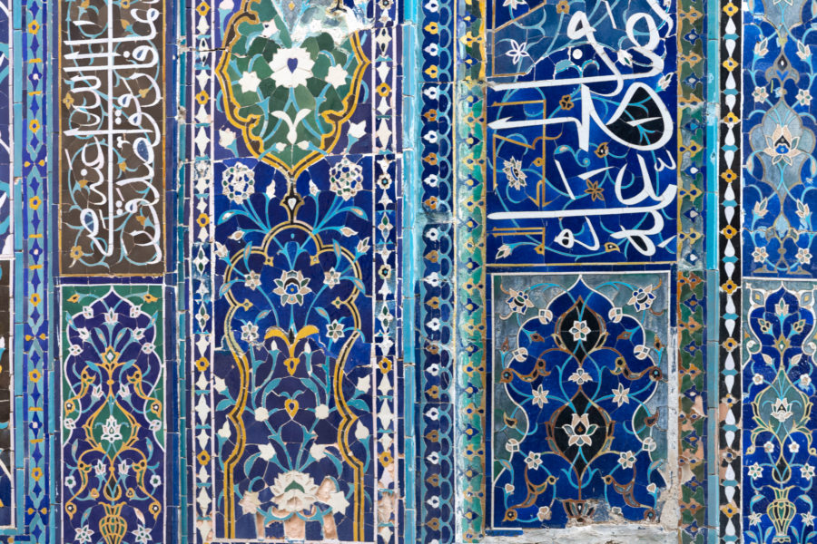 Détail du mausolée Chah e Zindeh à Samarcande